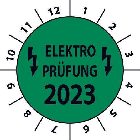 Prüfetiketten, Elektroprüfung, Startjahr: 2023 aus Papier oder Plastik