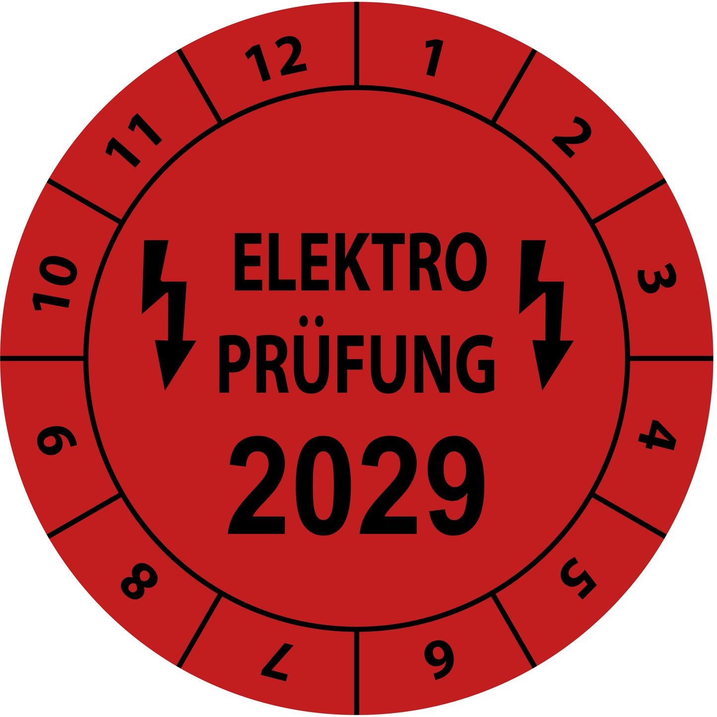 Einjahresprüfetiketten, Elektroprüfung, Startjahr: 2029 aus Papier oder Plastik