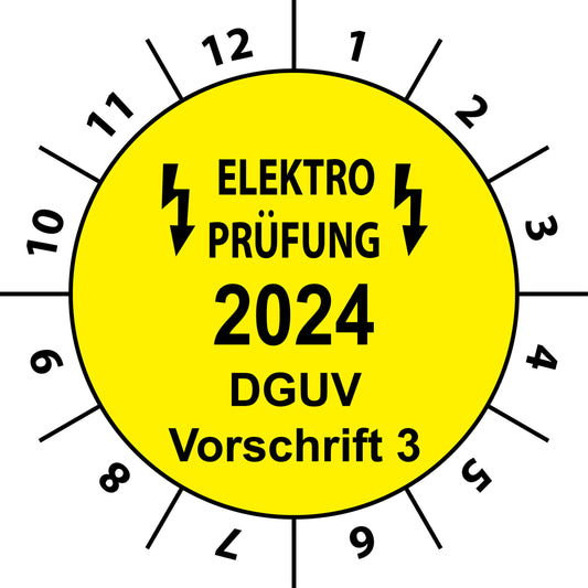 Mehrjahresprüfetiketten, ESD geprüft, Startjahr: 2024 aus Papier oder Plastik