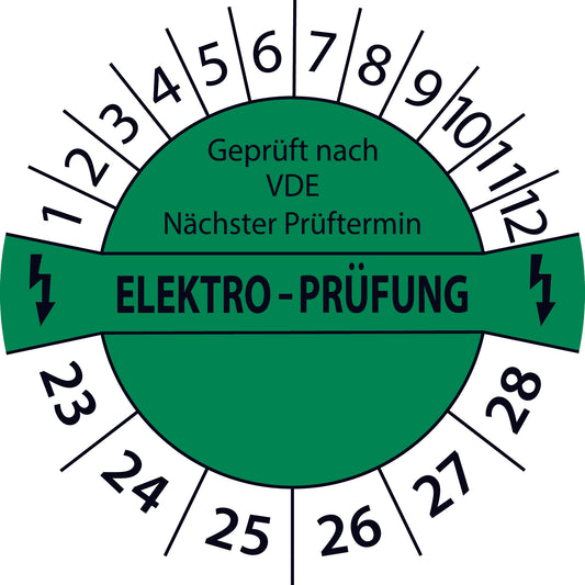 Prüfetiketten, Elektroprüfung nächster Prüftermin, Startjahr: 2023 aus Papier oder Plastik