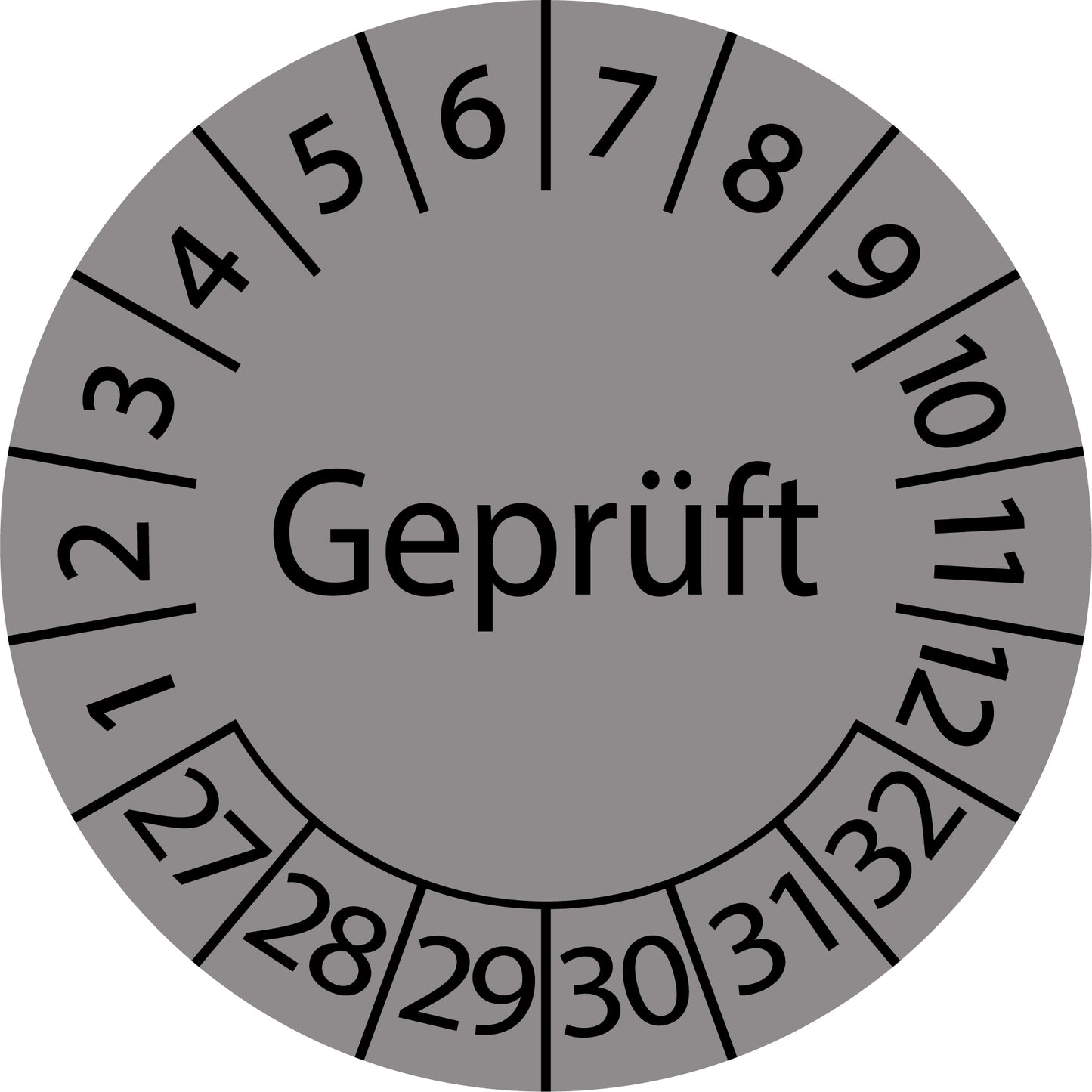 Mehrjahresprüfetiketten, Geprüft, Startjahr: 2027 aus Papier oder Plastik