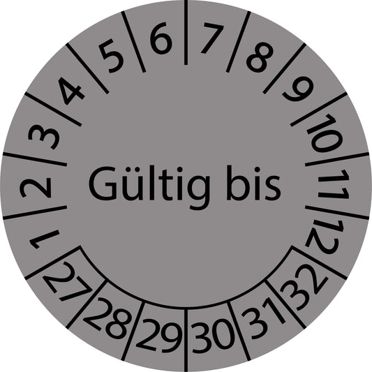 Mehrjahresprüfetiketten, Gültig bis, Startjahr: 2027 aus Papier oder Plastik