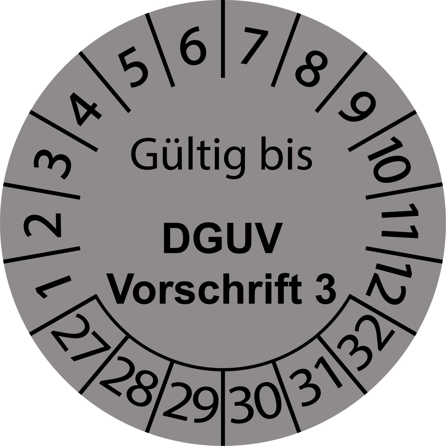 Mehrjahresprüfetiketten, Gültig bis, DGUV Vorschrift 3, Startjahr: 2027 aus Papier oder Plastik