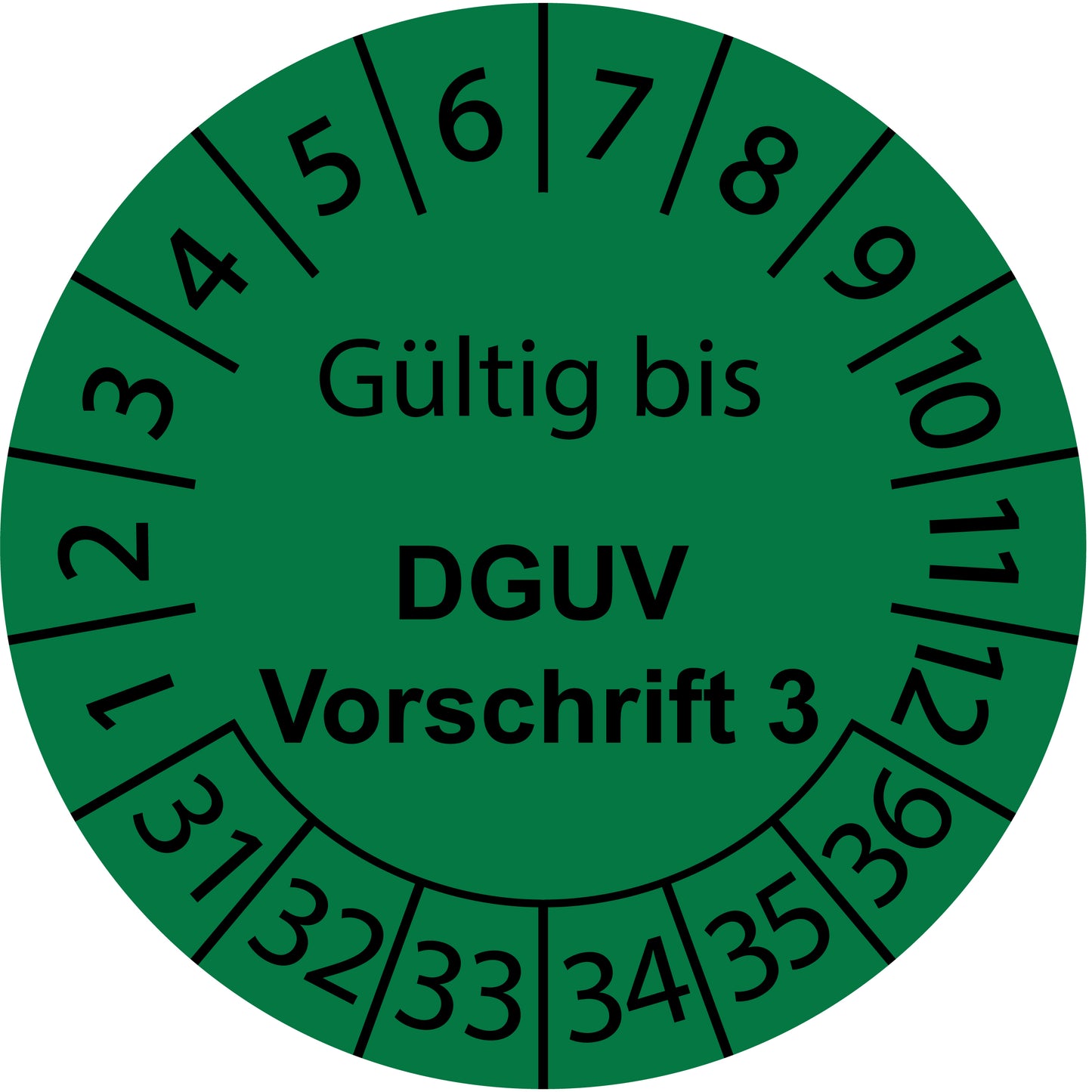 Mehrjahresprüfetiketten, Gültig bis, DGUV Vorschrift 3, Startjahr: 2031 aus Papier oder Plastik