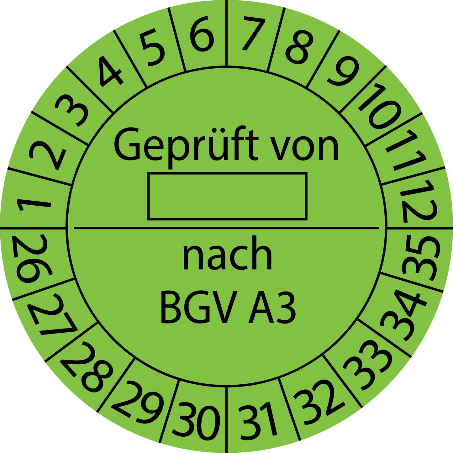 Mehrjahresprüfetiketten, Geprüft von ..., nach BGV A3, Startjahr: 2026 aus Papier oder Plastik