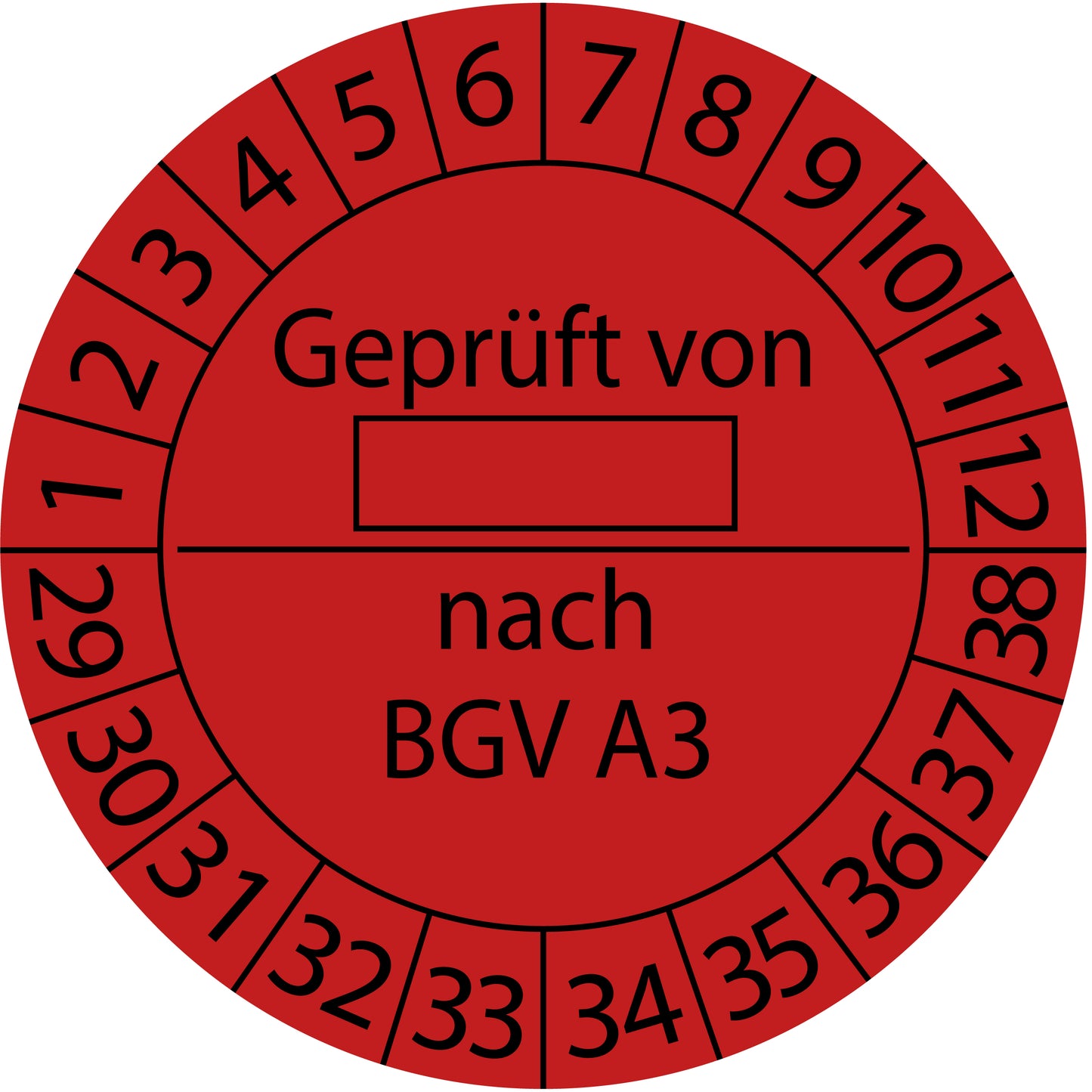 Mehrjahresprüfetiketten, Geprüft von ..., nach BGV A3, Startjahr: 2029 aus Papier oder Plastik