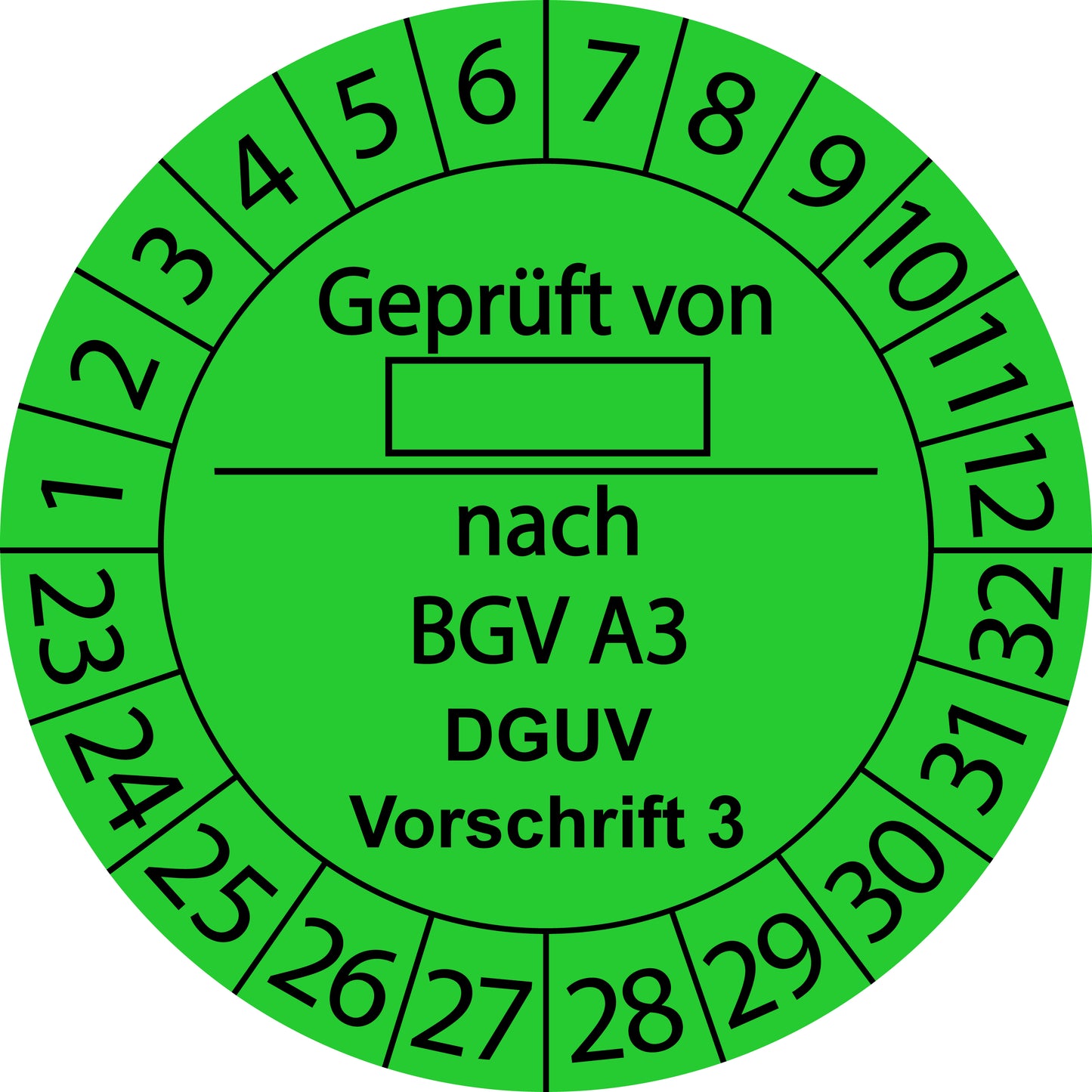 Mehrjahresprüfetiketten, Geprüft von ..., nach BGV A3, DGUV Vorschrift 3, Startjahr: 2023 aus Papier oder Plastik