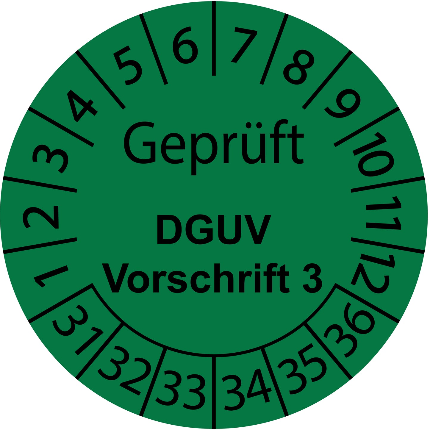 Mehrjahresprüfetiketten, Geprüft, DGUV Vorschrift 3, Startjahr: 2031 aus Papier oder Plastik
