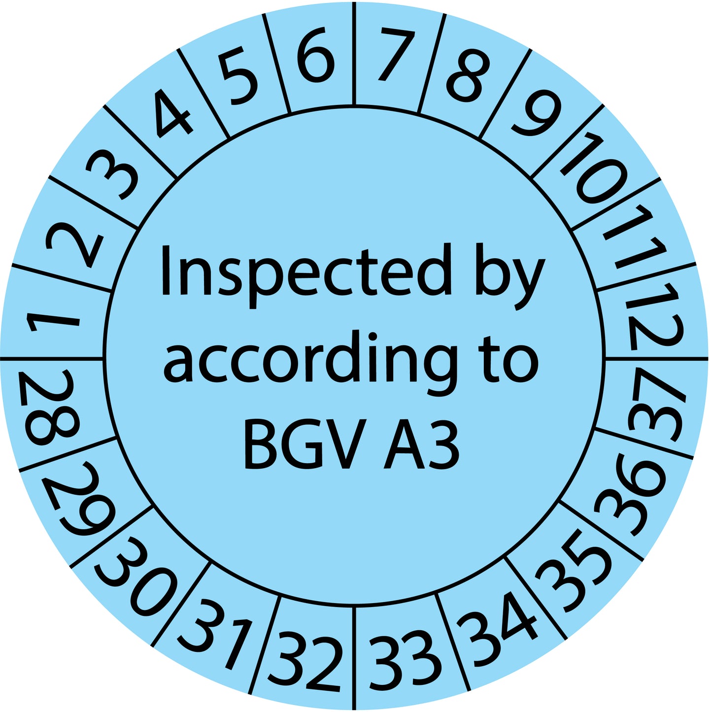 Mehrjahresprüfetiketten, Inspected by according to BGV A3, Startjahr: 2028 aus Papier oder Plastik