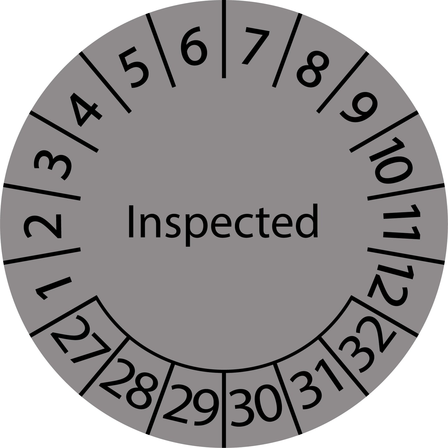 Mehrjahresprüfetiketten, Inspected, Startjahr: 2027 aus Papier oder Plastik