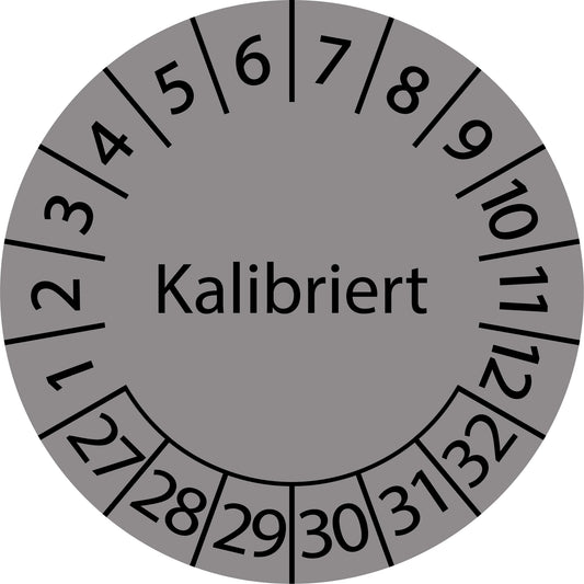 Mehrjahresprüfetiketten, Kalibriert, Startjahr: 2027 aus Papier oder Plastik