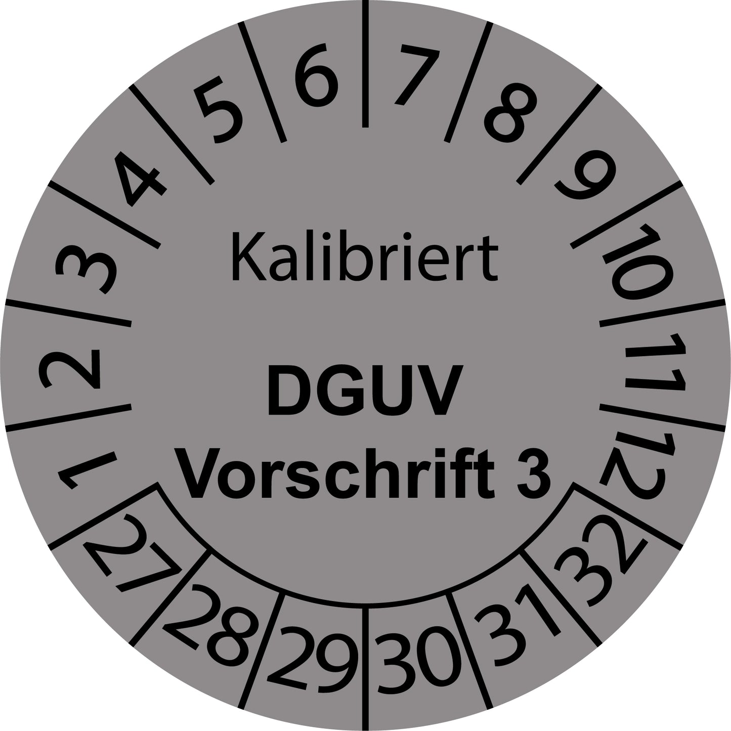 Mehrjahresprüfetiketten, Kalibriert, DGUV Vorschrift 3, Startjahr: 2027 aus Papier oder Plastik