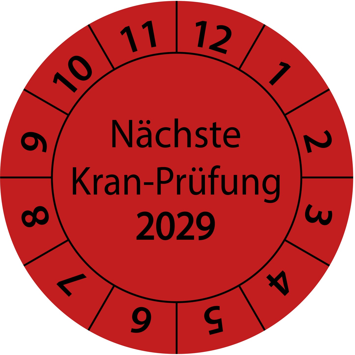 Einjahresprüfetiketten, Nächste Kran-Prüfung, Startjahr: 2029 aus Papier oder Plastik