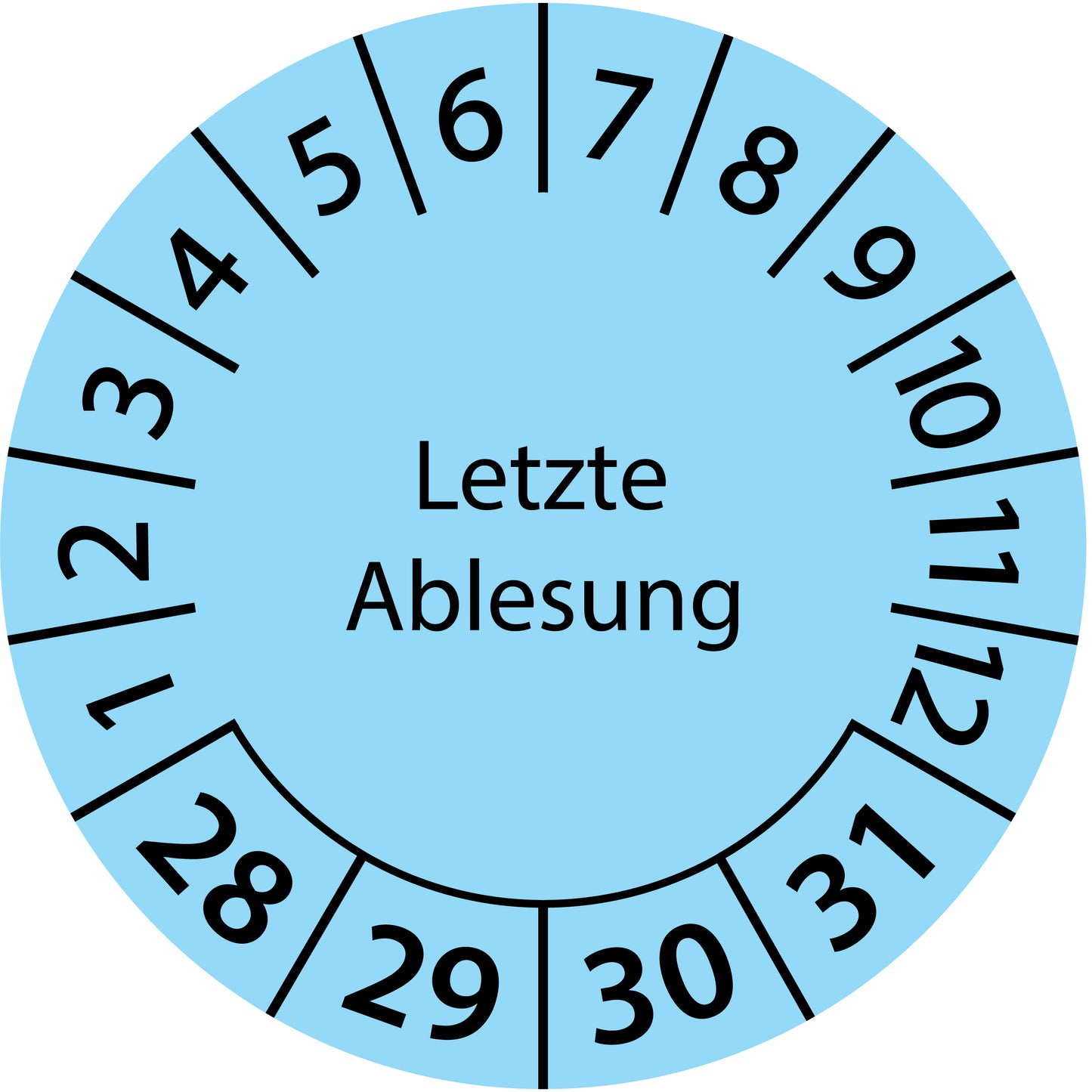 Mehrjahresprüfetiketten, Letzte Ablesung, Startjahr: 2028 aus Papier oder Plastik