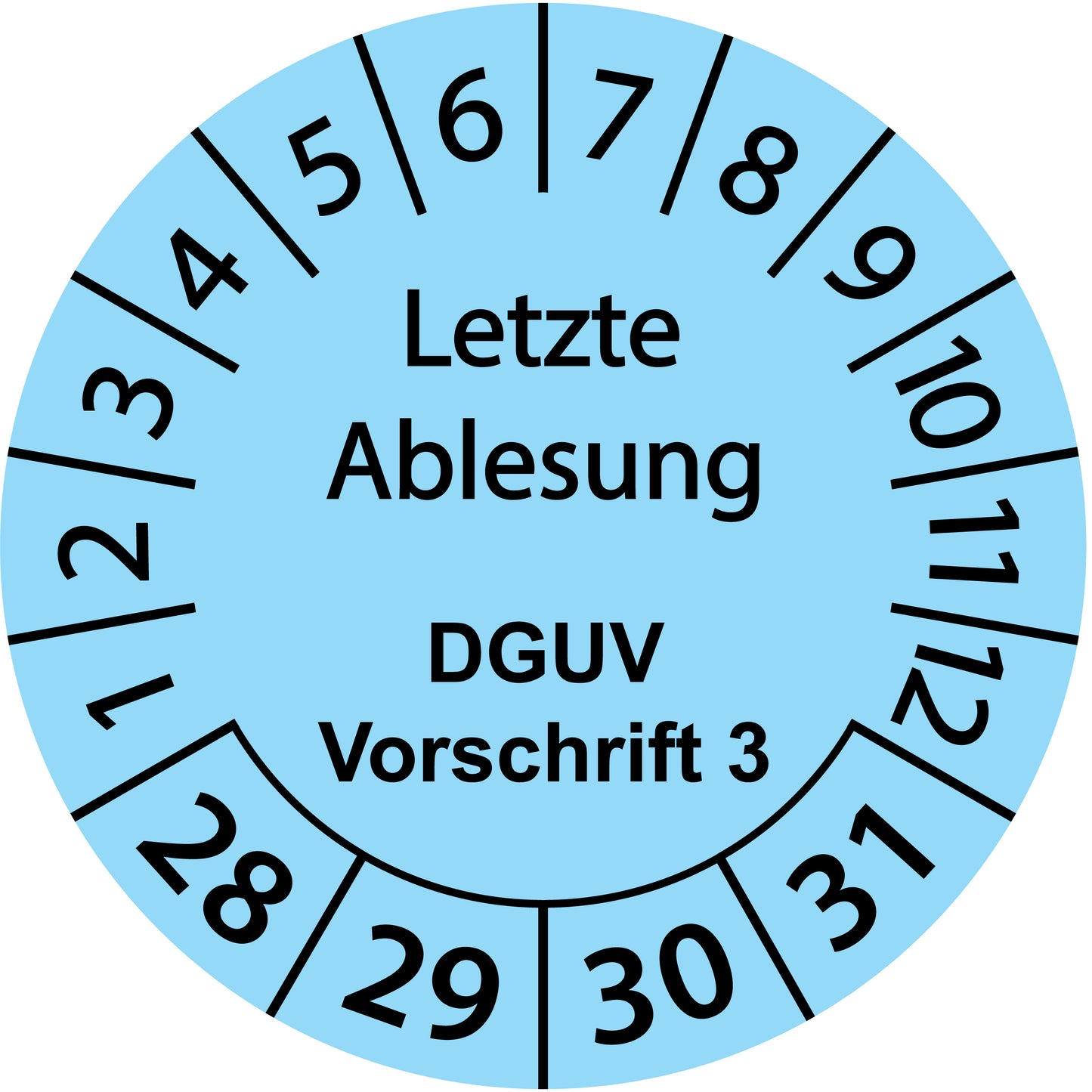 Mehrjahresprüfetiketten, Letzte Ablesung, DGUV Vorschrift 3, Startjahr: 2028 aus Papier oder Plastik