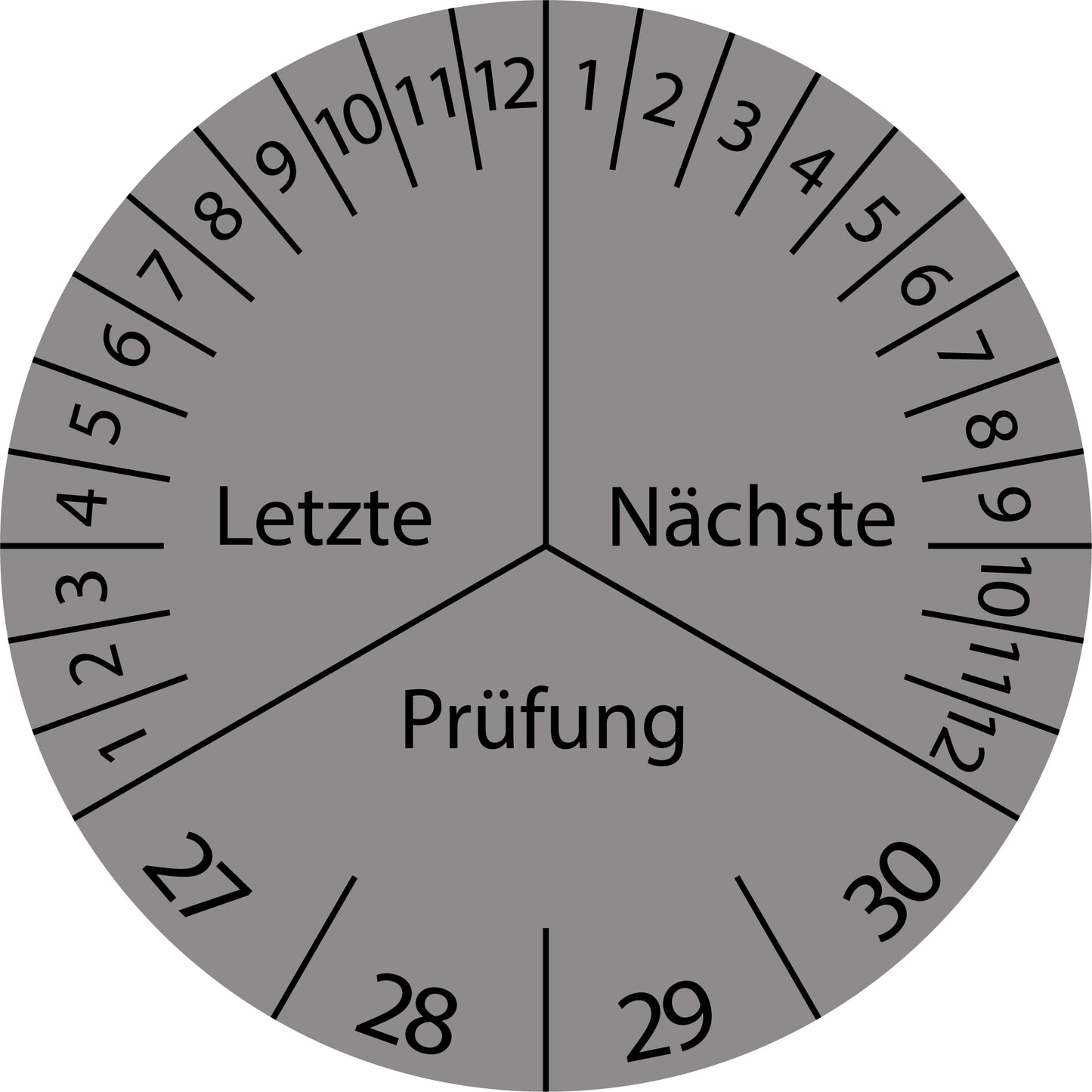 Mehrjahresprüfetiketten, Letzte & Nächste Prüfung, Startjahr: 2027 aus Papier oder Plastik