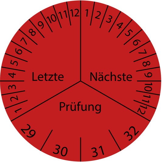 Mehrjahresprüfetiketten, Letzte & Nächste Prüfung, Startjahr: 2029 aus Papier oder Plastik