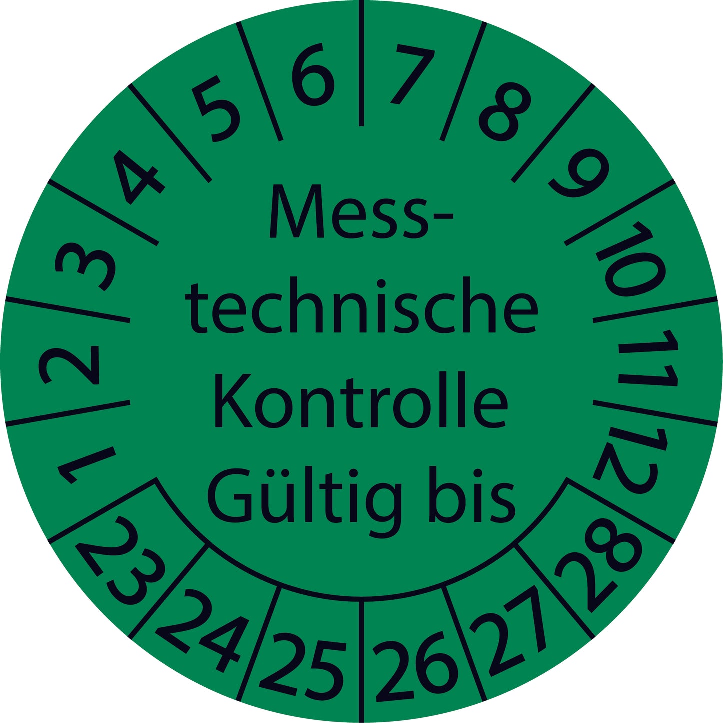 Mehrjahresprüfetiketten, Messtechnische Kontrolle gültig bis, Startjahr: 2023 aus Papier oder Plastik