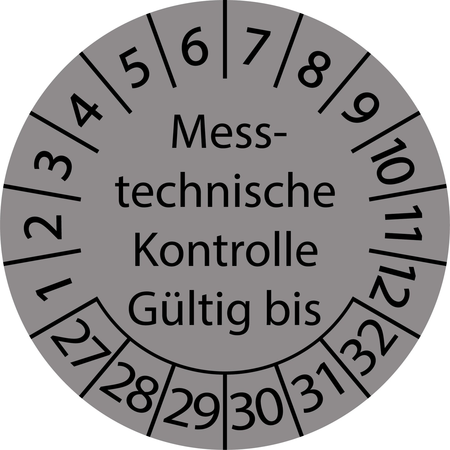 Mehrjahresprüfetiketten, Messtechnische Kontrolle gültig bis, Startjahr: 2027 aus Papier oder Plastik