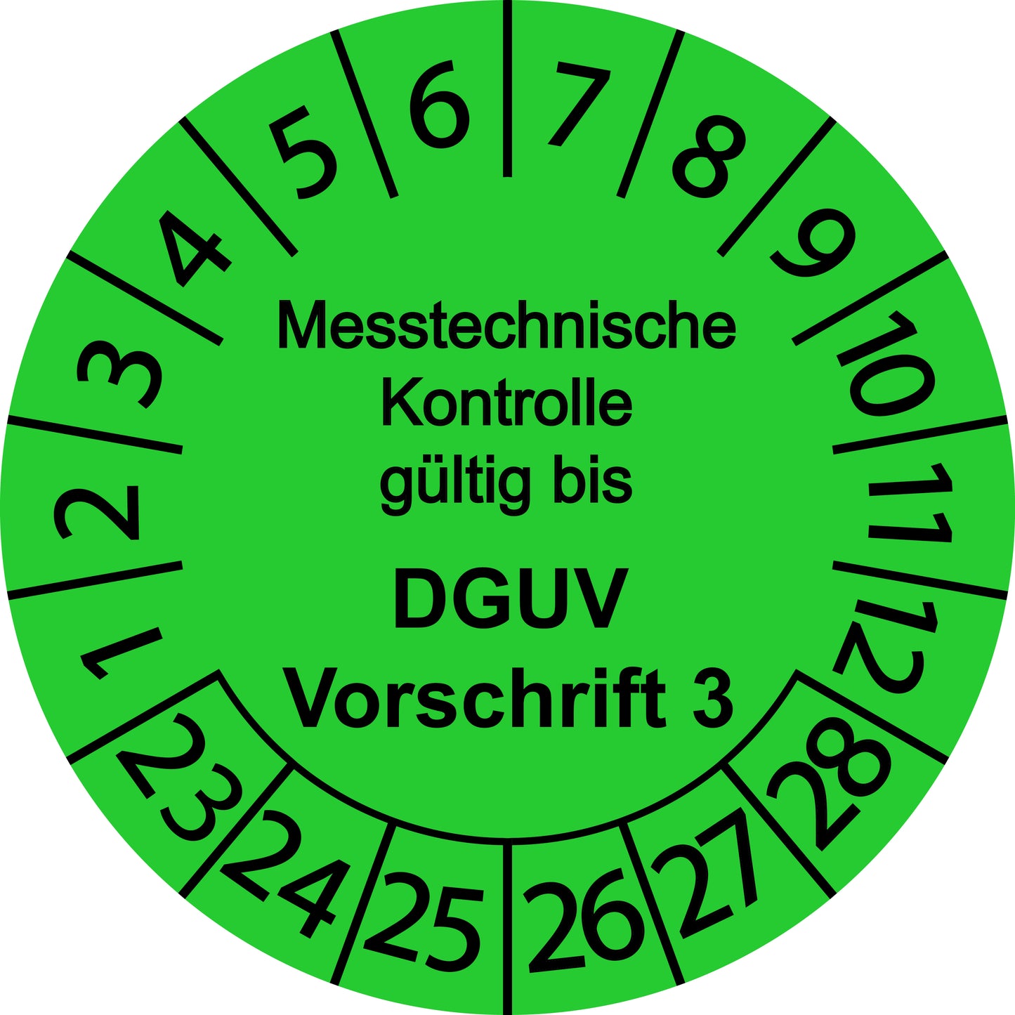 Mehrjahresprüfetiketten, Messtechnische Kontrolle, DGUV Vorschrift 3, Startjahr: 2023 aus Papier oder Plastik
