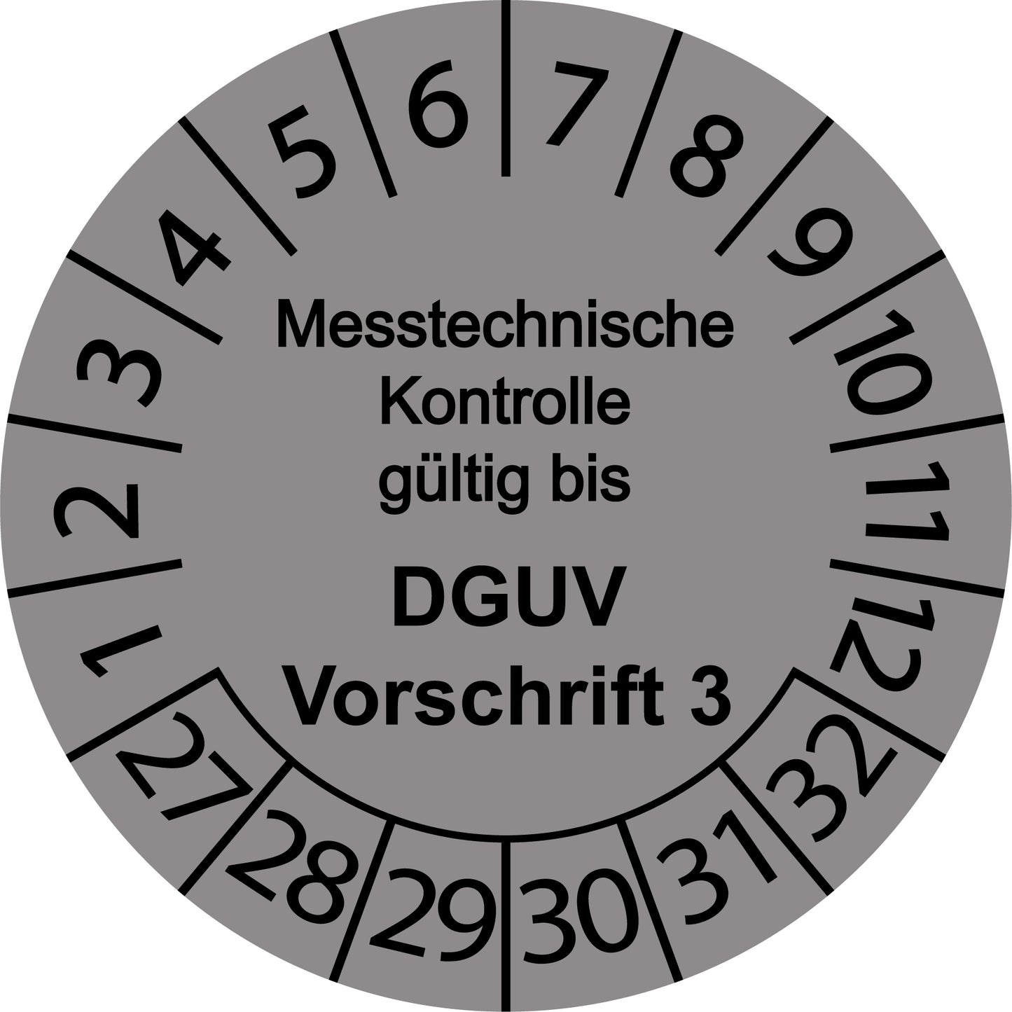 Mehrjahresprüfetiketten, Messtechnische Kontrolle gültig bis, DGUV Vorschrift 3, Startjahr: 2027 aus Papier oder Plastik