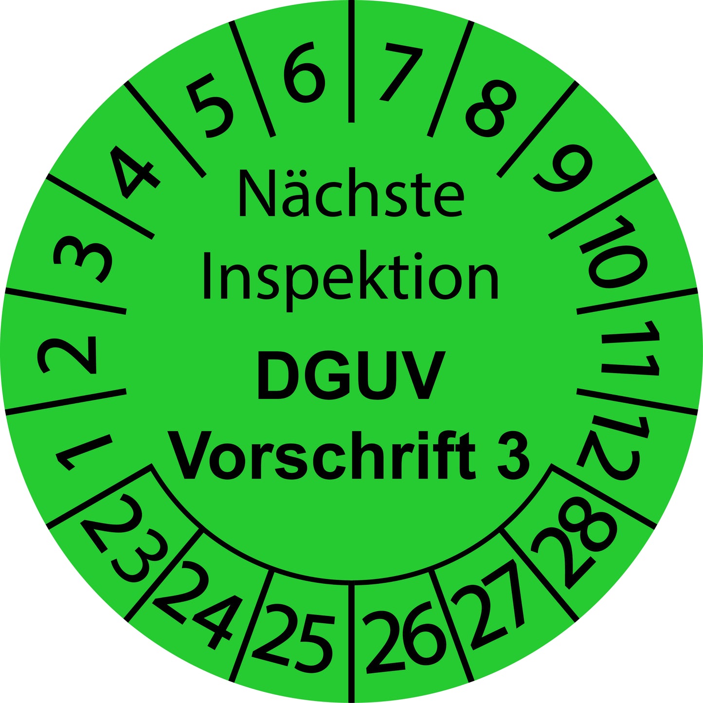 Mehrjahresprüfetiketten, Nächste Inspektion, DGUV Vorschrift 3, Startjahr: 2023 aus Papier oder Plastik