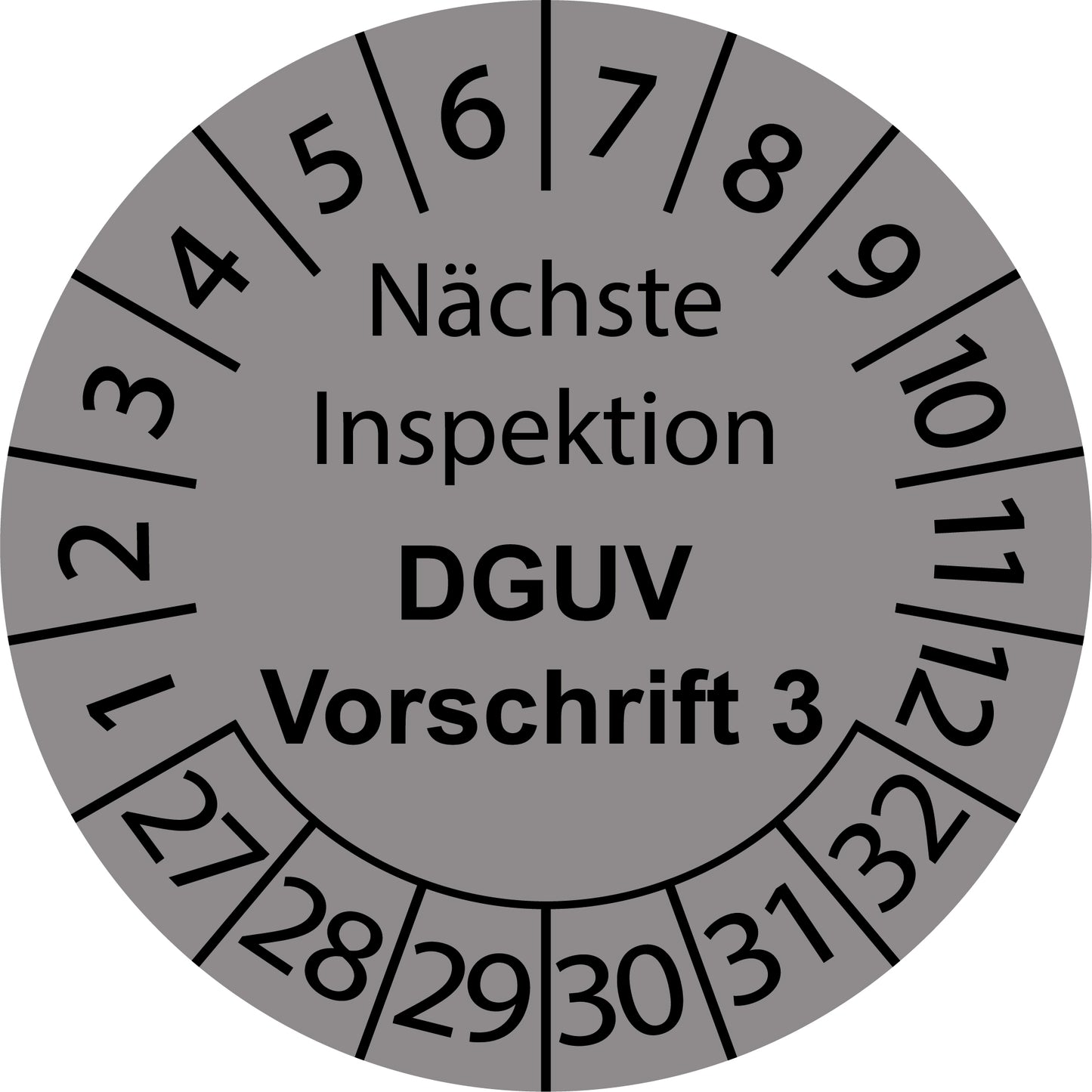 Mehrjahresprüfetiketten, Nächste Inspektion, DGUV Vorschrift 3, Startjahr: 2027 aus Papier oder Plastik