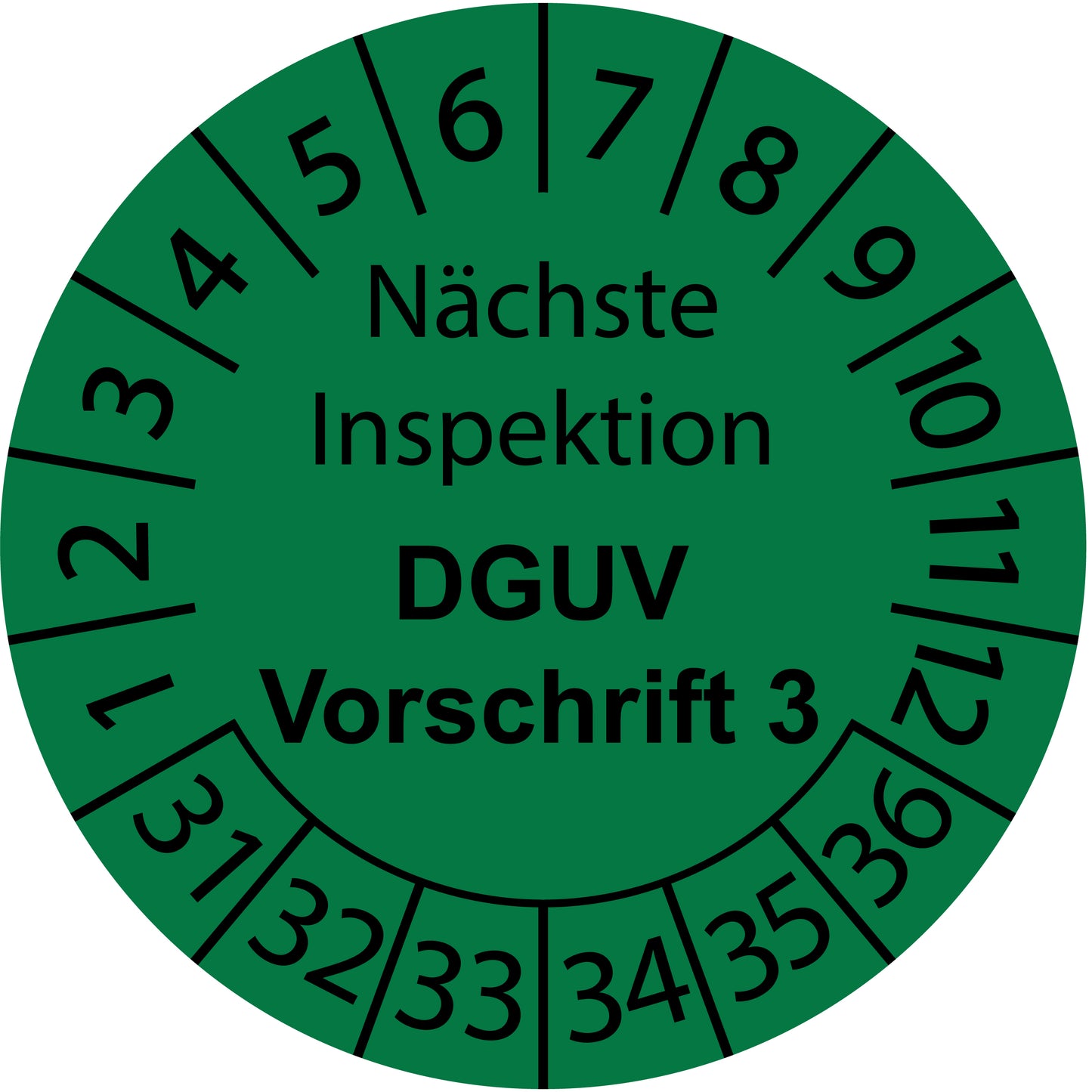 Mehrjahresprüfetiketten, Nächste Inspektion, DGUV Vorschrift 3, Startjahr: 2031 aus Papier oder Plastik