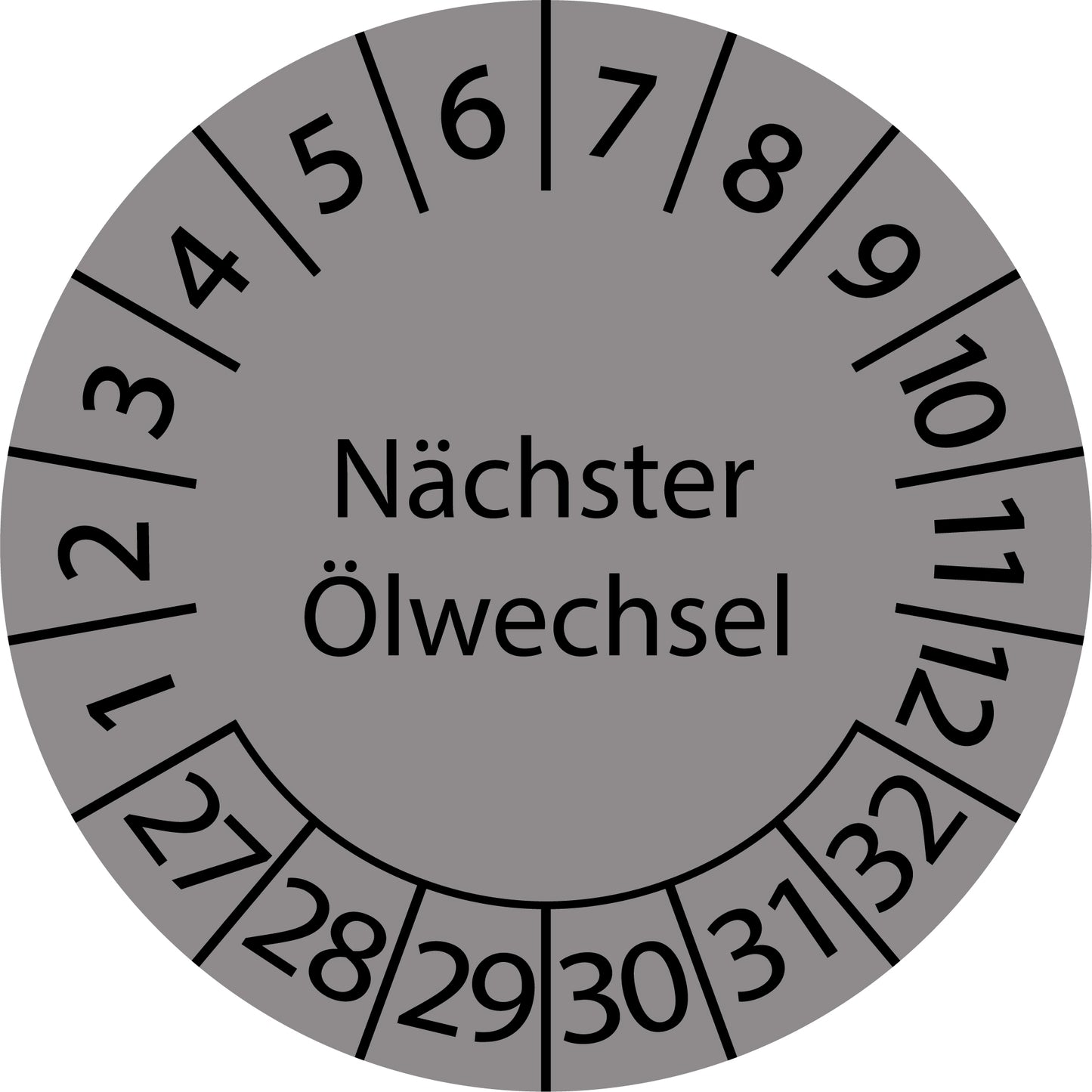 Mehrjahresprüfetiketten, Nächster Ölwechsel, Startjahr: 2027 aus Papier oder Plastik