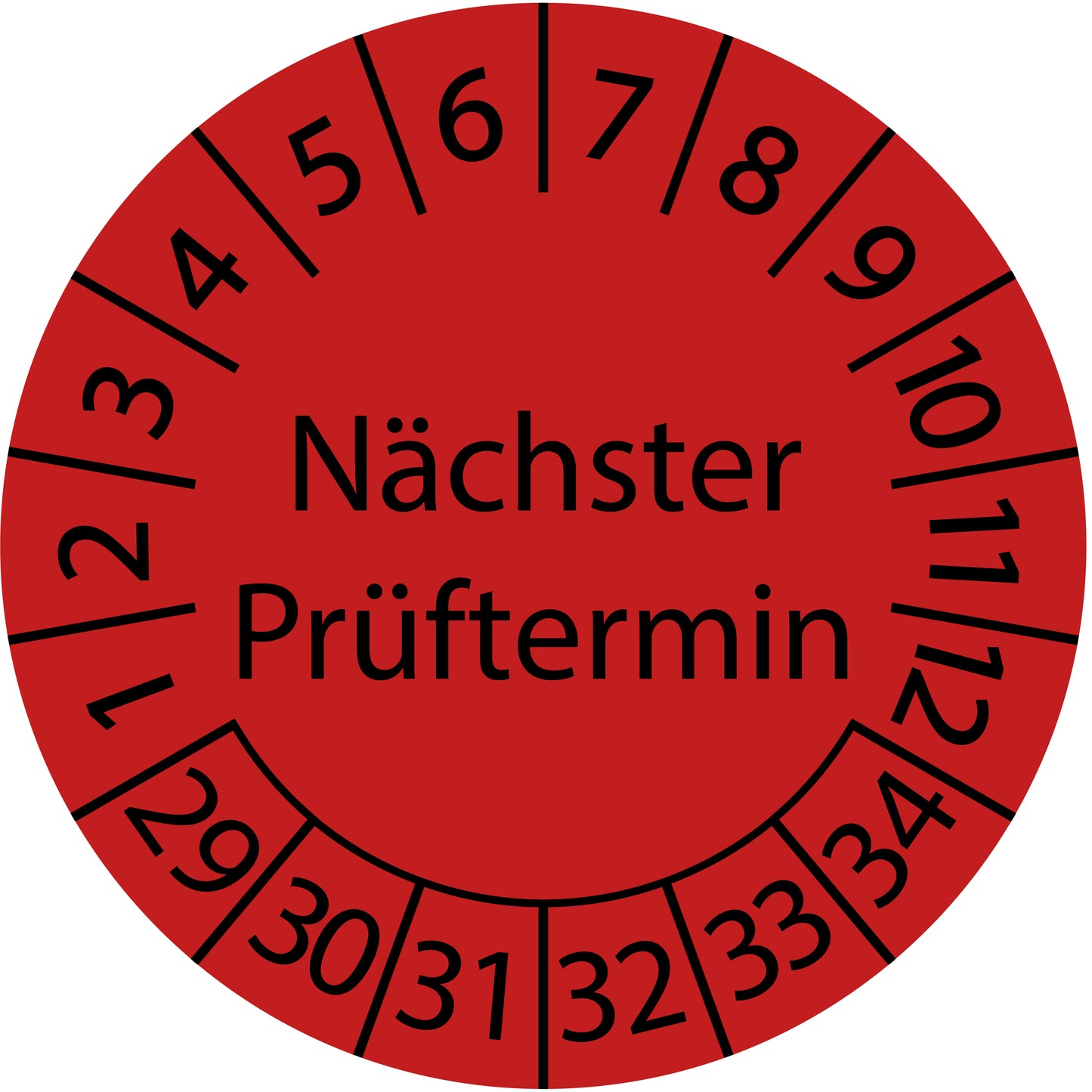Mehrjahresprüfetiketten, Nächster Prüftermin, Startjahr: 2029 aus Papier oder Plastik