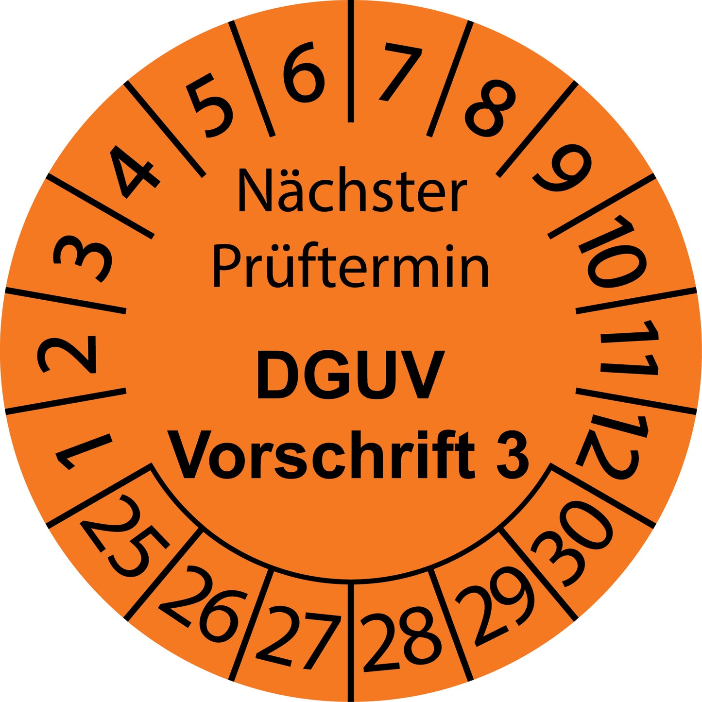 Mehrjahresprüfetiketten, Nächster Prüftermin, DGUV Vorschrift 3, Startjahr: 2025 aus Papier oder Plastik