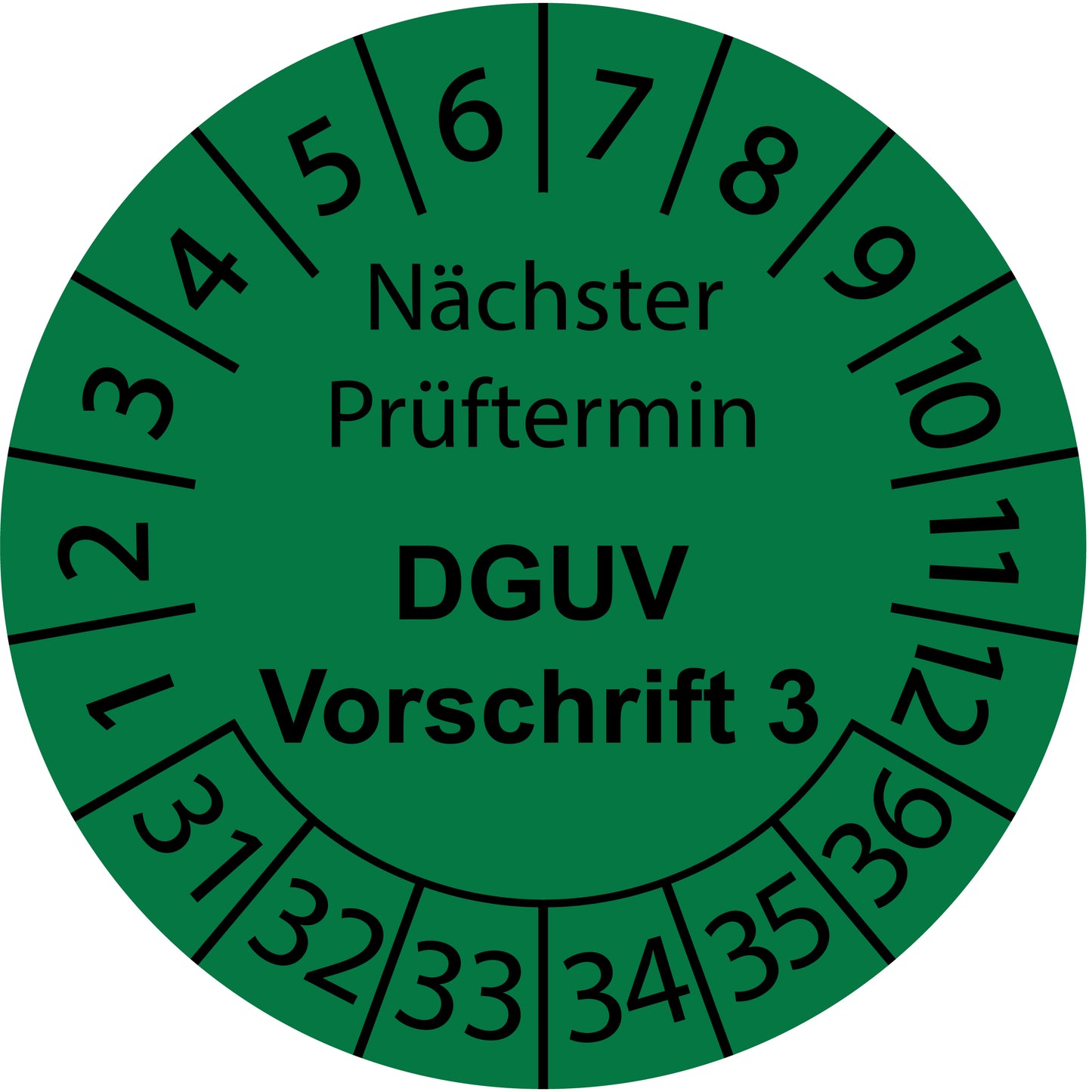 Mehrjahresprüfetiketten, Nächster Prüftermin, DGUV Vorschrift 3, Startjahr: 2031 aus Papier oder Plastik