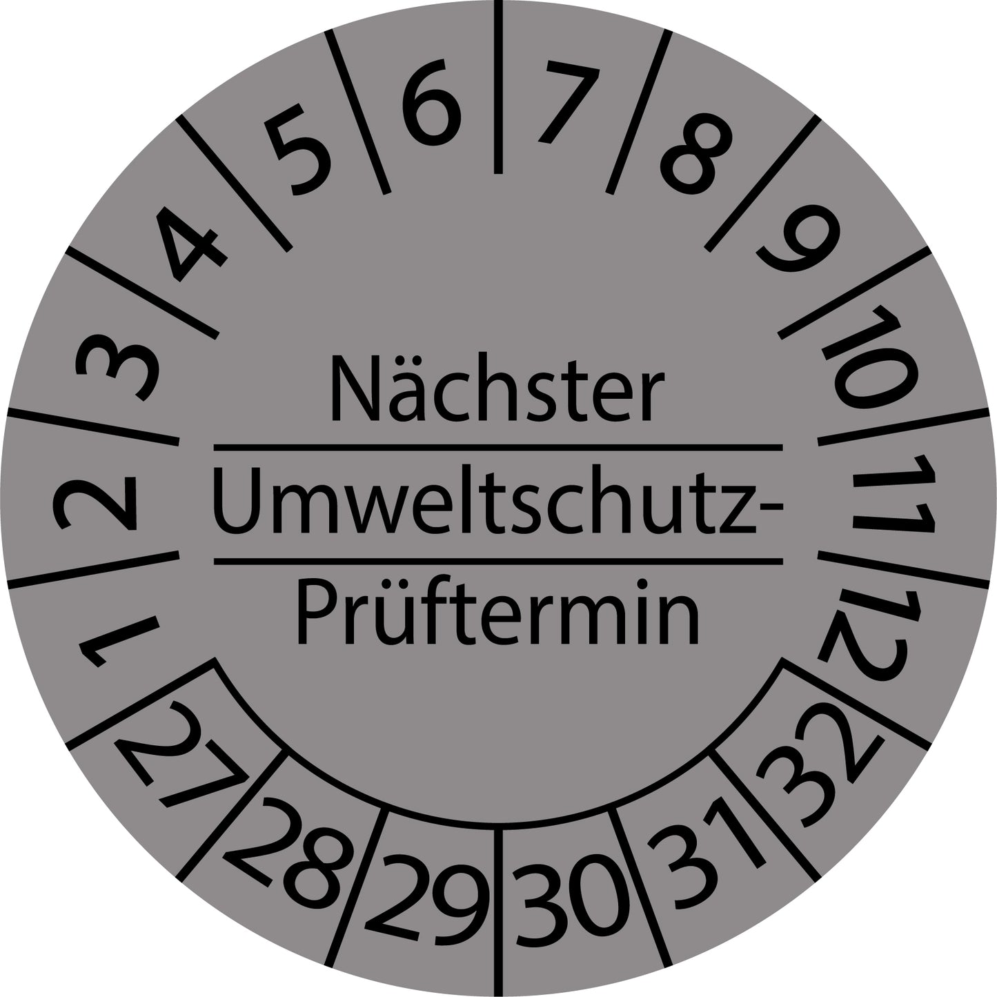 Mehrjahresprüfetiketten, Nächster Umweltschutz-Prüftermin, Startjahr: 2027 aus Papier oder Plastik