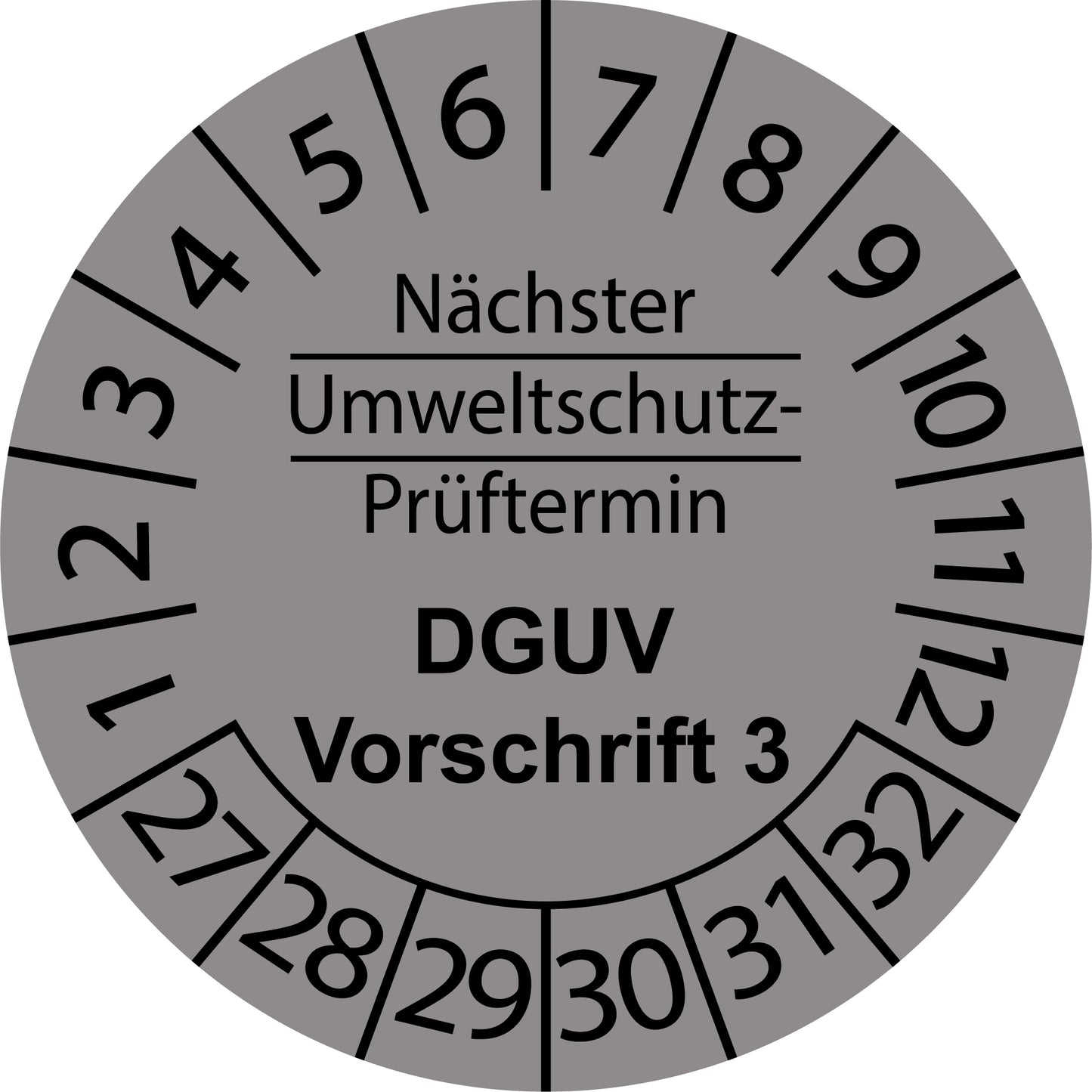 Mehrjahresprüfetiketten, Nächster Umweltschutz-Prüftermin, DGUV Vorschrift 3, Startjahr: 2027 aus Papier oder Plastik