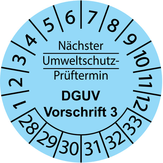 Mehrjahresprüfetiketten, Nächster Umweltschutz-Prüftermin, DGUV Vorschrift 3, Startjahr: 2028 aus Papier oder Plastik