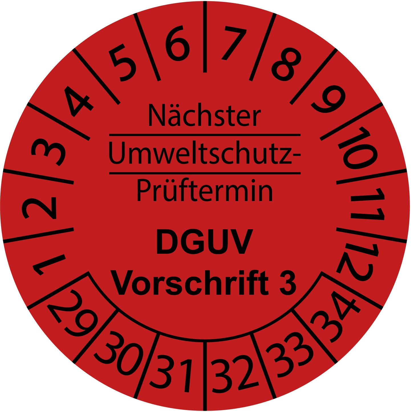 Mehrjahresprüfetiketten, Nächster Umweltschutz-Prüftermin, DGUV Vorschrift 3, Startjahr: 2029 aus Papier oder Plastik