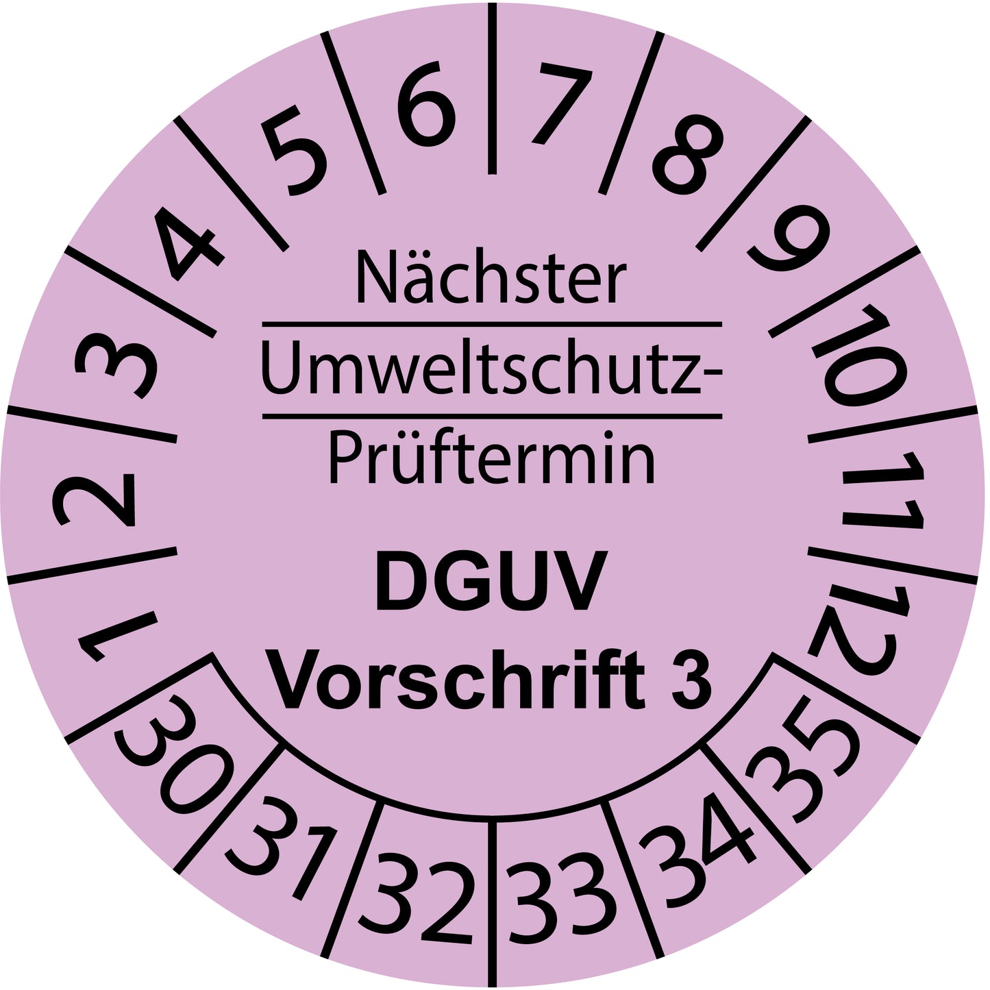 Mehrjahresprüfetiketten, Nächster Umweltschutz-Prüftermin, DGUV Vorschrift 3, Startjahr: 2030 aus Papier oder Plastik