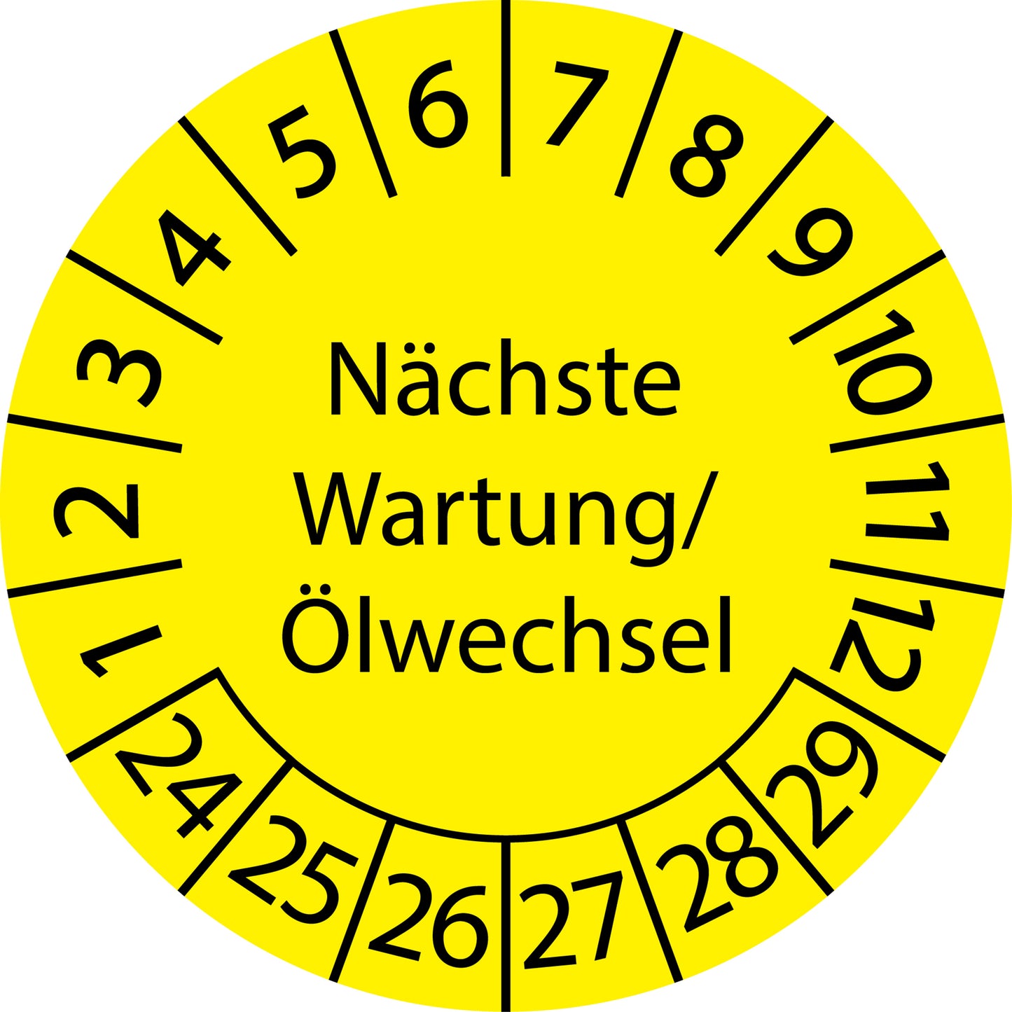 Mehrjahresprüfetiketten, Nächste Wartung/ Ölwechsel, Startjahr: 2024 aus Papier oder Plastik