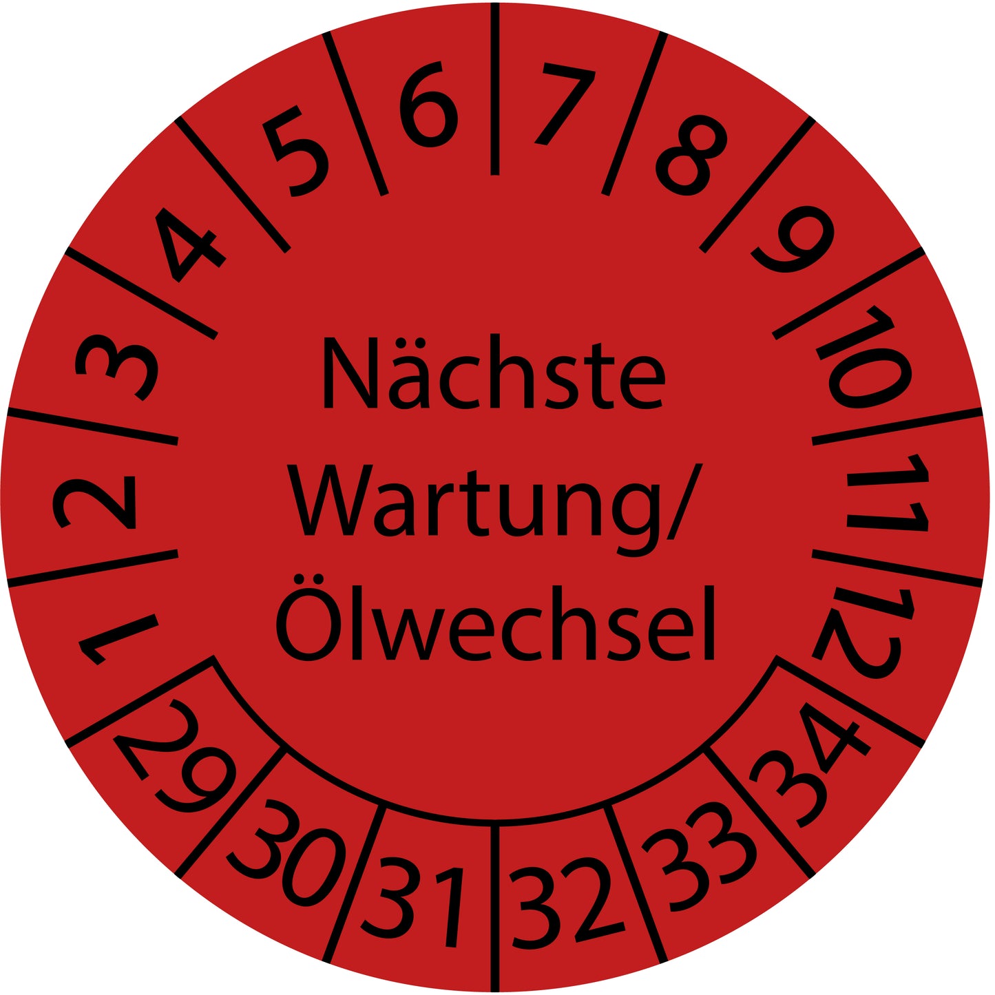 Mehrjahresprüfetiketten, Nächste Wartung/ Ölwechsel, Startjahr: 2029 aus Papier oder Plastik