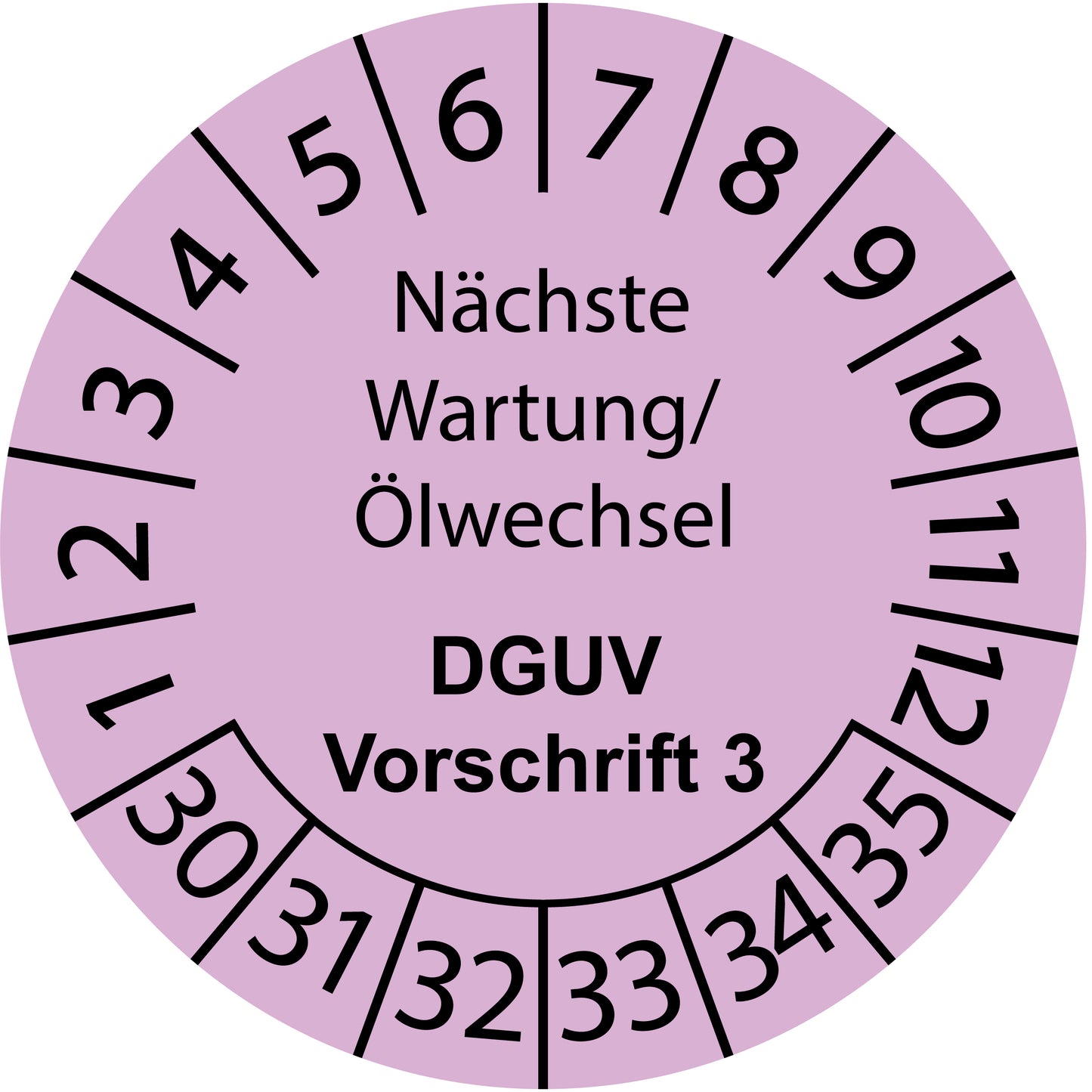 Mehrjahresprüfetiketten, Nächste Wartung/ Ölwechsel, DGUV Vorschrift 3, Startjahr: 2030 aus Papier oder Plastik