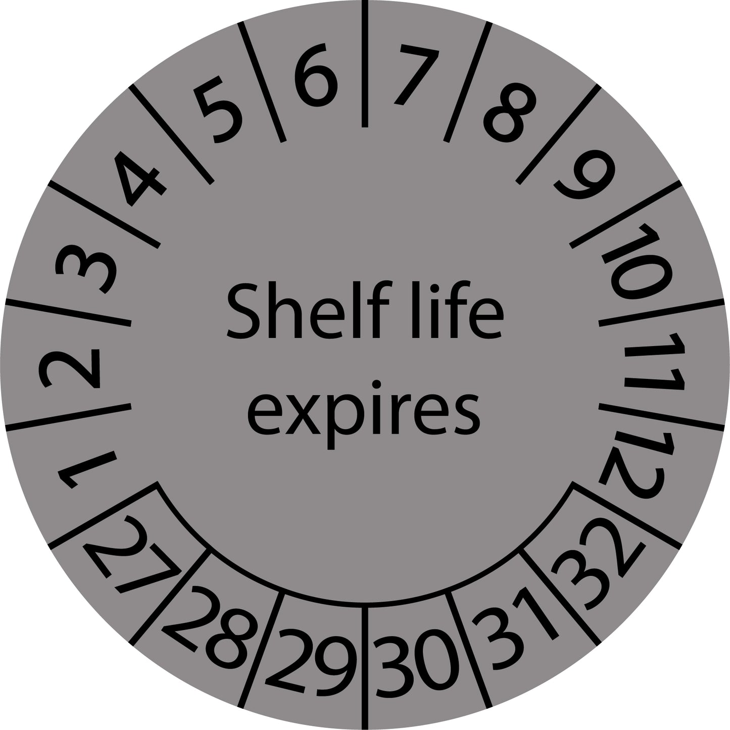 Mehrjahresprüfetiketten, Shelf life expires, Startjahr: 2027 aus Papier oder Plastik