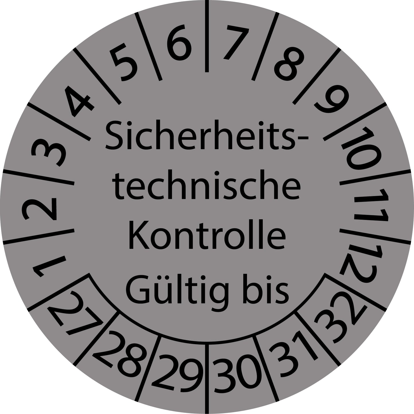 Mehrjahresprüfetiketten, Sicherheitstechnische Kontrolle, gültig bis, Startjahr: 2027 aus Papier oder Plastik