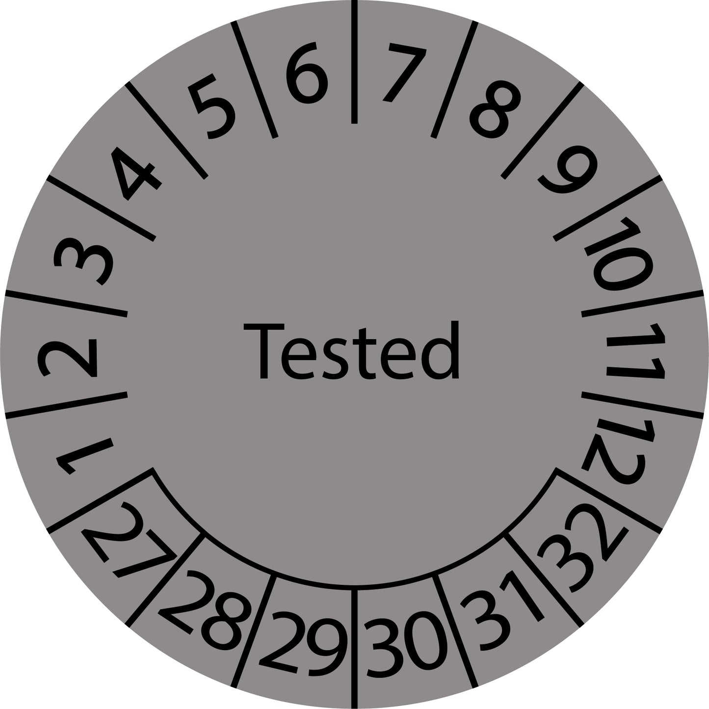 Mehrjahresprüfetiketten, Tested, Startjahr: 2027 aus Papier oder Plastik