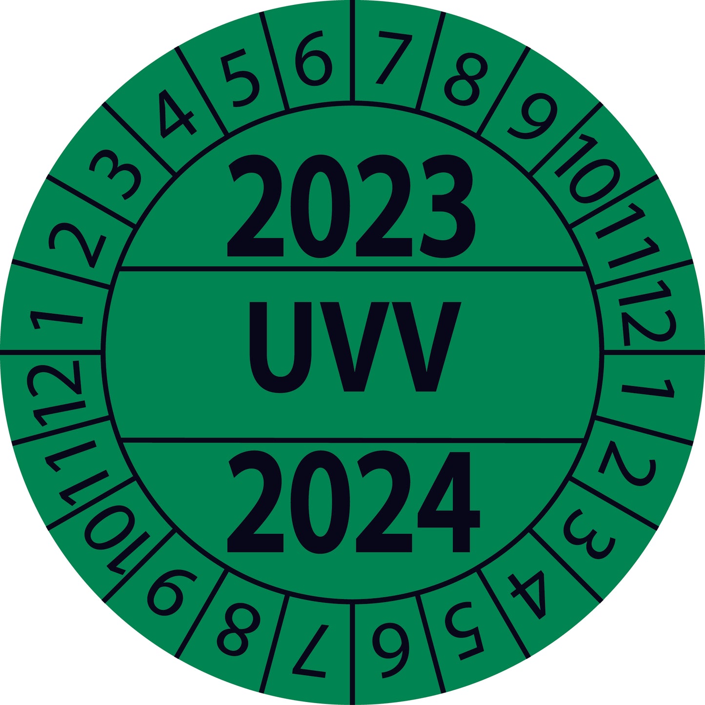 Mehrjahresprüfetiketten, UVV, Startjahr: 2023 aus Papier oder Plastik