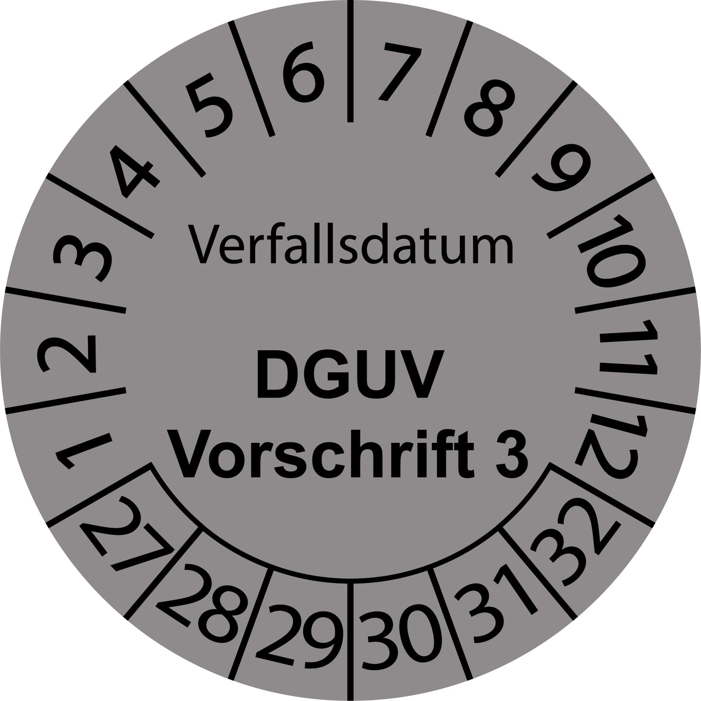 Mehrjahresprüfetiketten, Verfallsdatum, DGUV Vorschrift 3, Startjahr: 2027 aus Papier oder Plastik