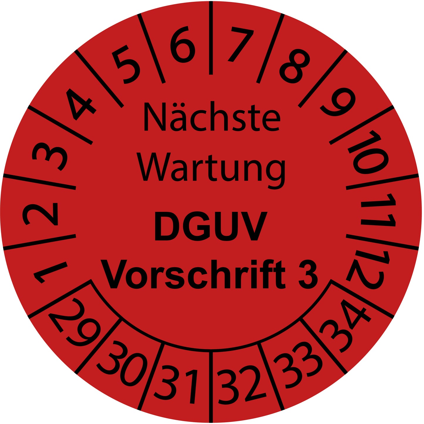 Mehrjahresprüfetiketten, Nächste Wartung, DGUV Vorschrift 3, Startjahr: 2029 aus Papier oder Plastik