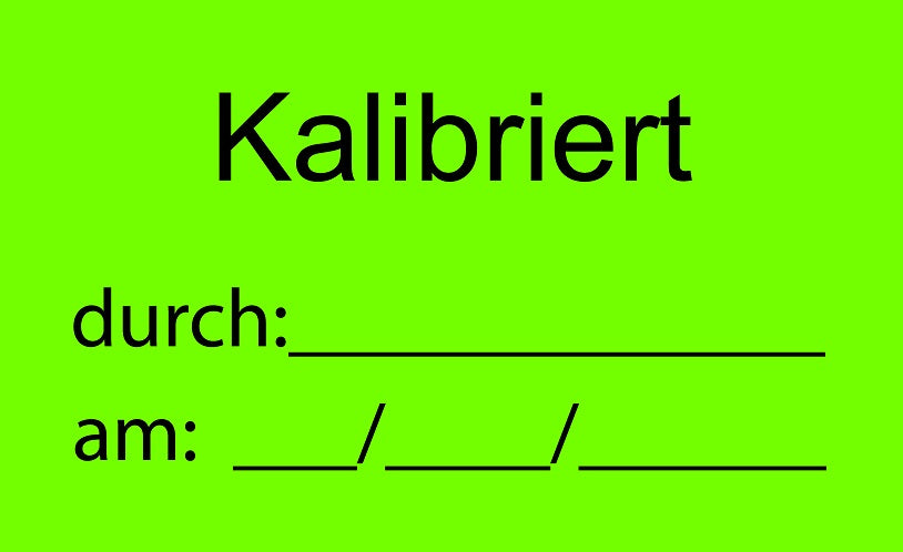 1000 Stück Qualitätssicherung "Kalibriert" aus Plastik ES-QUAL-1000