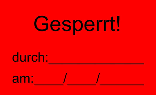 1000 Stück Qualitätssicherung "Gesperrt" aus Plastik ES-QUAL-1190