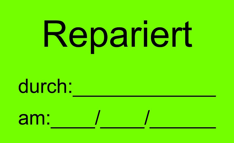 1000 Stück Qualitätssicherung "Repariert" aus Plastik ES-QUAL-1300