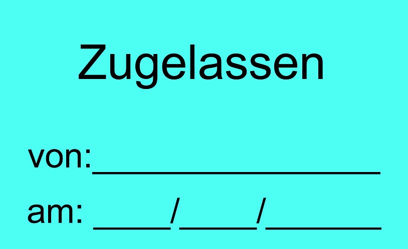 1000 Stück Qualitätssicherung "Zugelassen" aus Papier ES-QUAL-1675